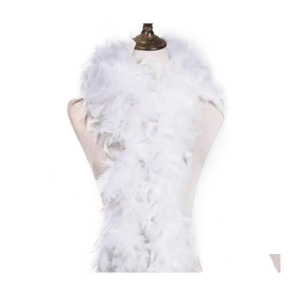 Décoration de fête 2yard Fluffy White Turkeyfeather Boa environ 40 grammes Vêtements Accessoires Costume de plumes de poulet / Shaw / Plumes pour DH8LW