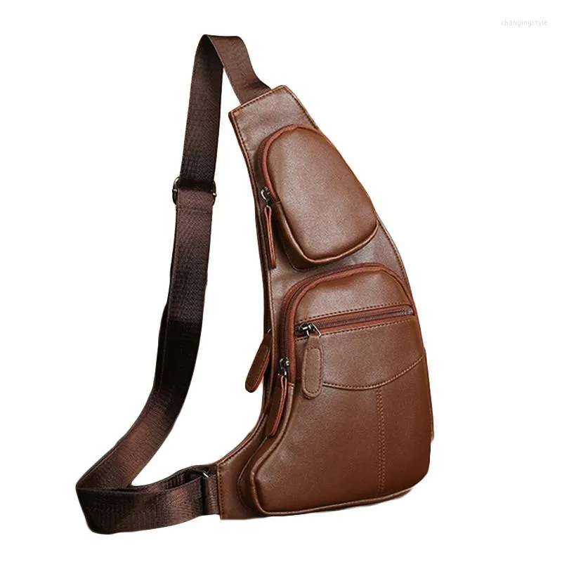 Waist Bags 5PCS / LOT PU Anti-theft Single Shoulder Package Small Men's Bag Close Meniscus Chest Pack Ceinture Femme