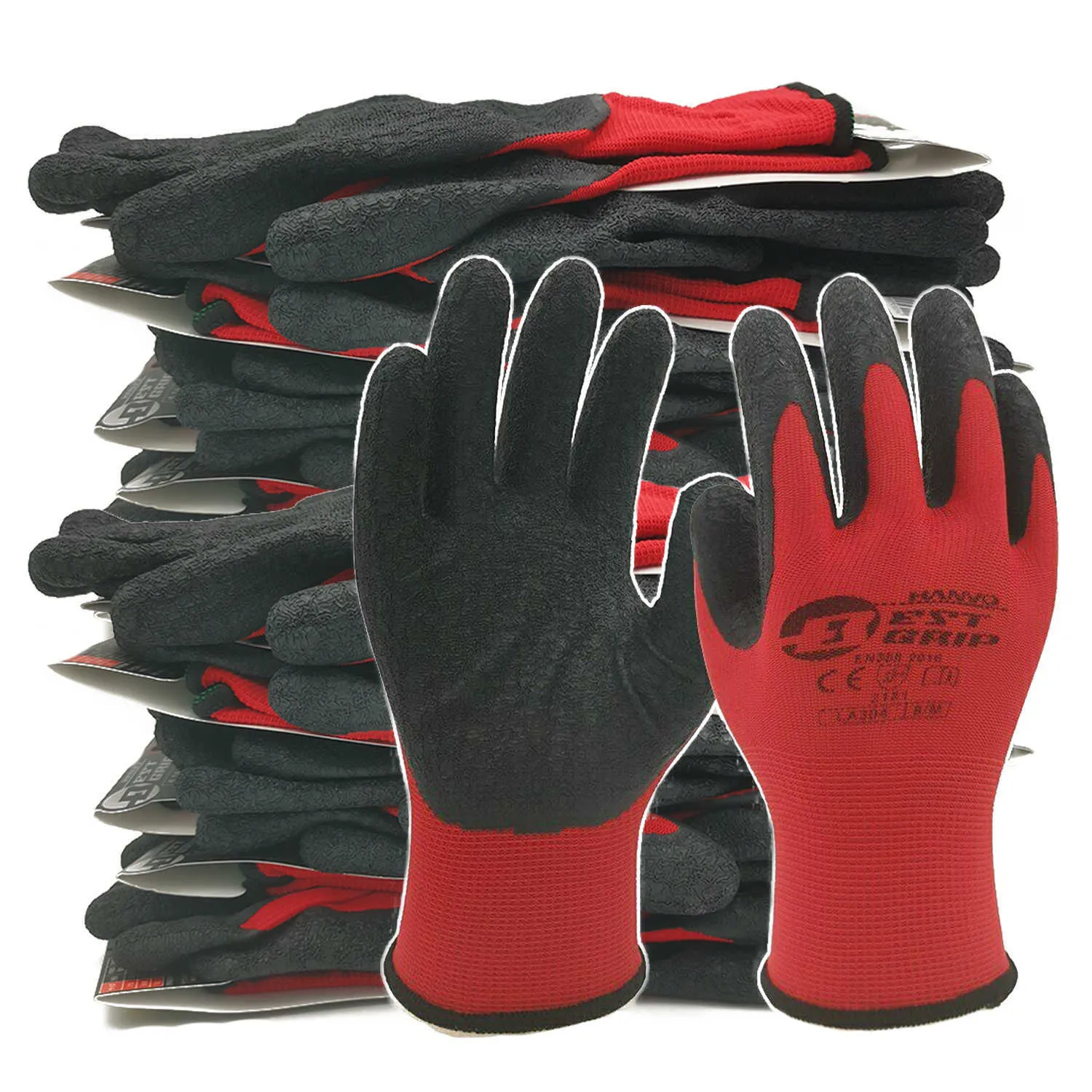 10 paires de gants de travail de sécurité en caoutchouc Latex épais antidérapants pour le jardin