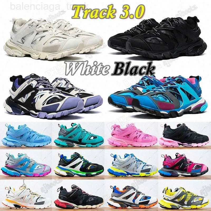 Triple S Men Mulheres Sapatos Casuais Trilha 3 3.0 Couro Triplo