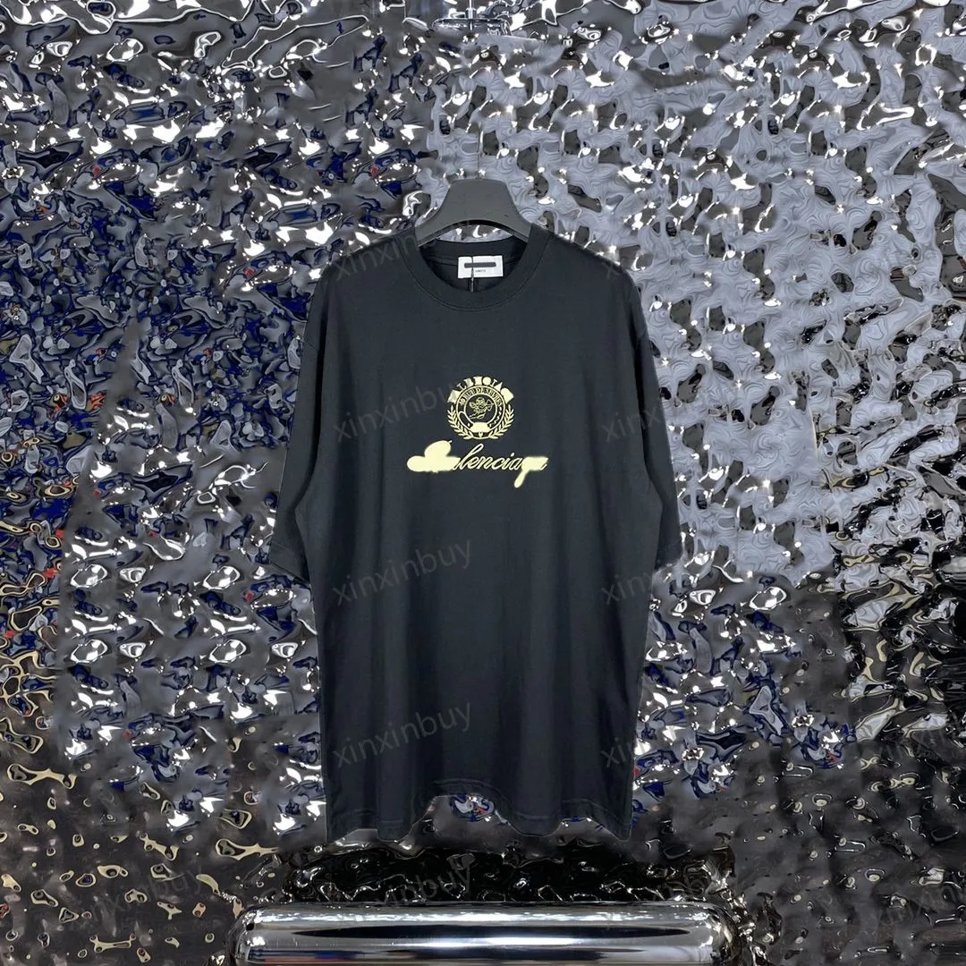 Xinxinbuy Men designer tee t shirt 23SS Paris pil bokstäver broderier tryck kort ärm bomullskvinnor svart röd vit xs-xl