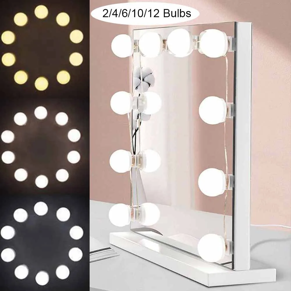 Mirror Light Kit, Led Vanity Vanity Light 10 Ball Bulbs Dimmable Stick On  Mirror Usb For Dressing Room, Bathroom, Bedroom