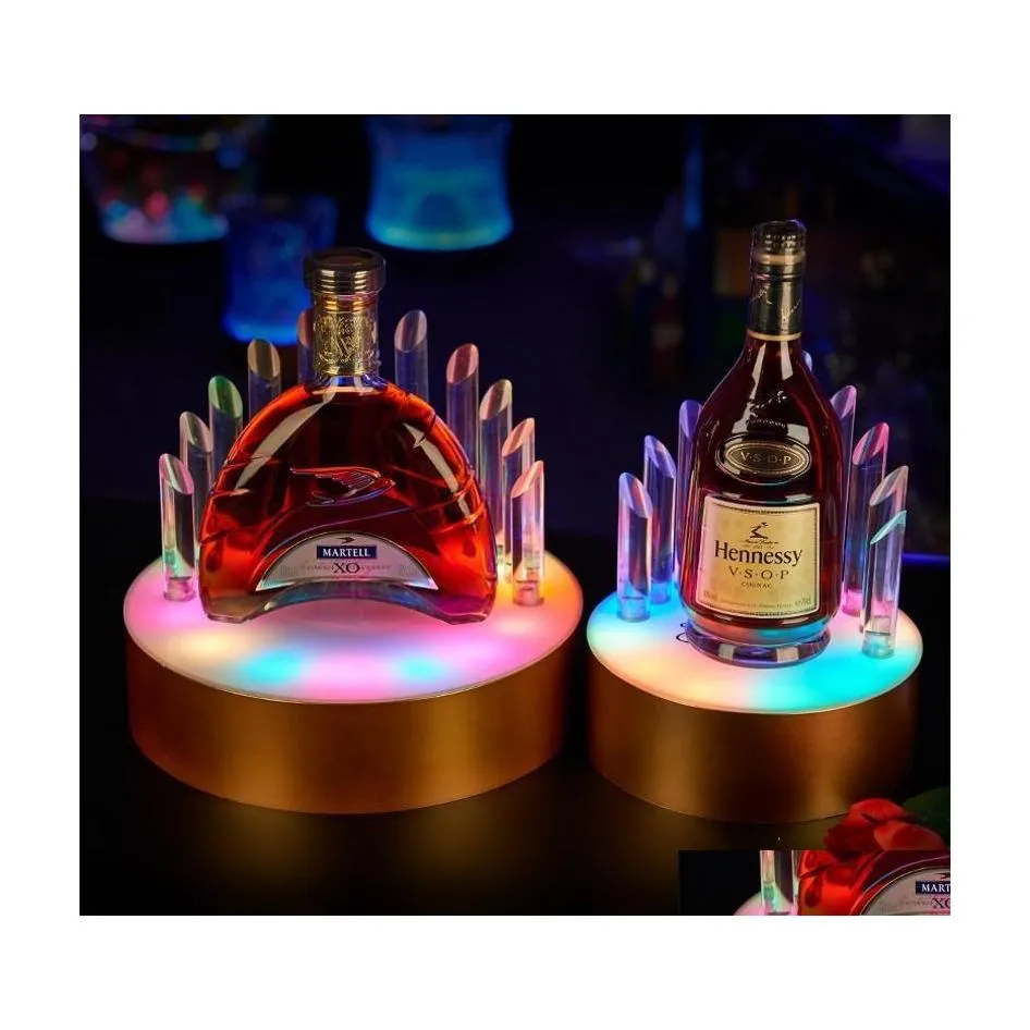 Altre forniture per feste per eventi Portabottiglie per vino da birra a led luminosi ricaricabili creativi Incandescente bicchieri da cocktail per champagne per bar Dhxjr