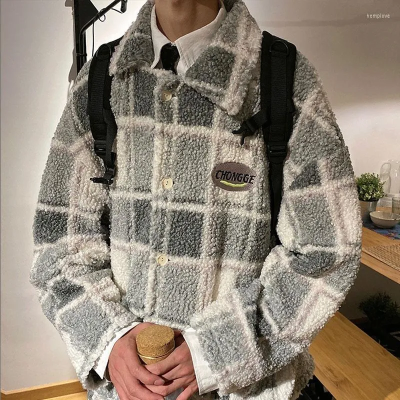 Men's Down 2023 Mens Winter Padded Coat Plaid Parka Hip Hop Jacket For Men Fleece Flocking Warm Outwear Windbreaker Streetwear Harajuku