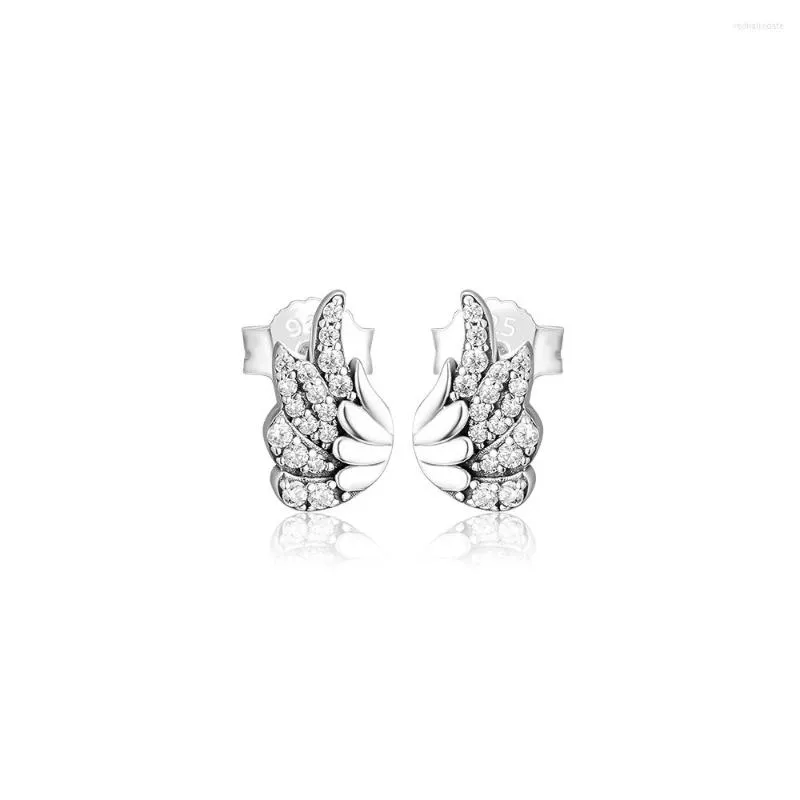 Boucles d'oreilles à tige véritable 925 en argent Sterling plumes majestueuses pour les femmes bricolage faisant des bijoux de mode Brincos Kralen