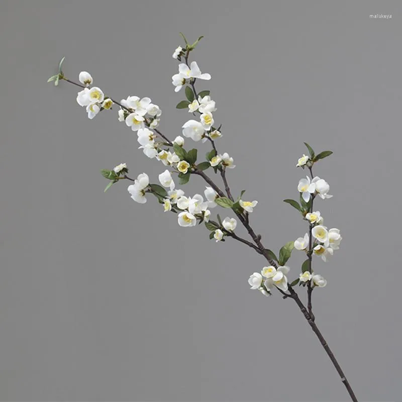 Fleurs décoratives luxe fleur de pommier nordique longue branche soie fleur artificielle décoration de la maison Flores Artificiales blanc cerise Indie
