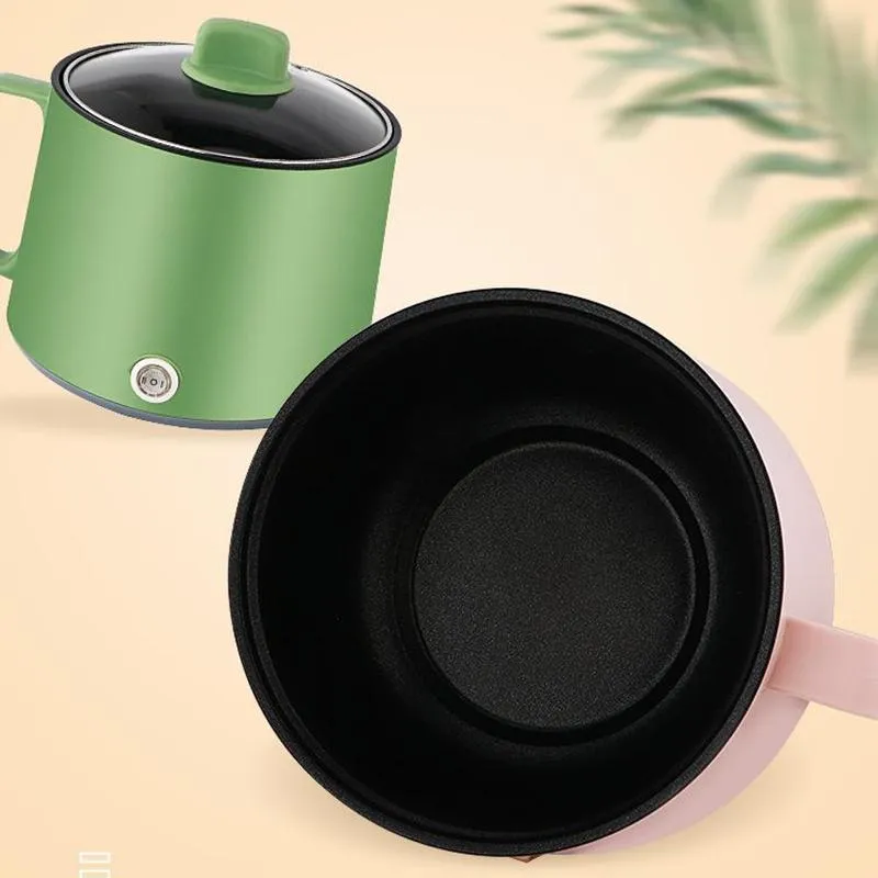 Pannen multifunctionele elektrische kookpot rijst mini kookmachine dubbele laye non-stick pan