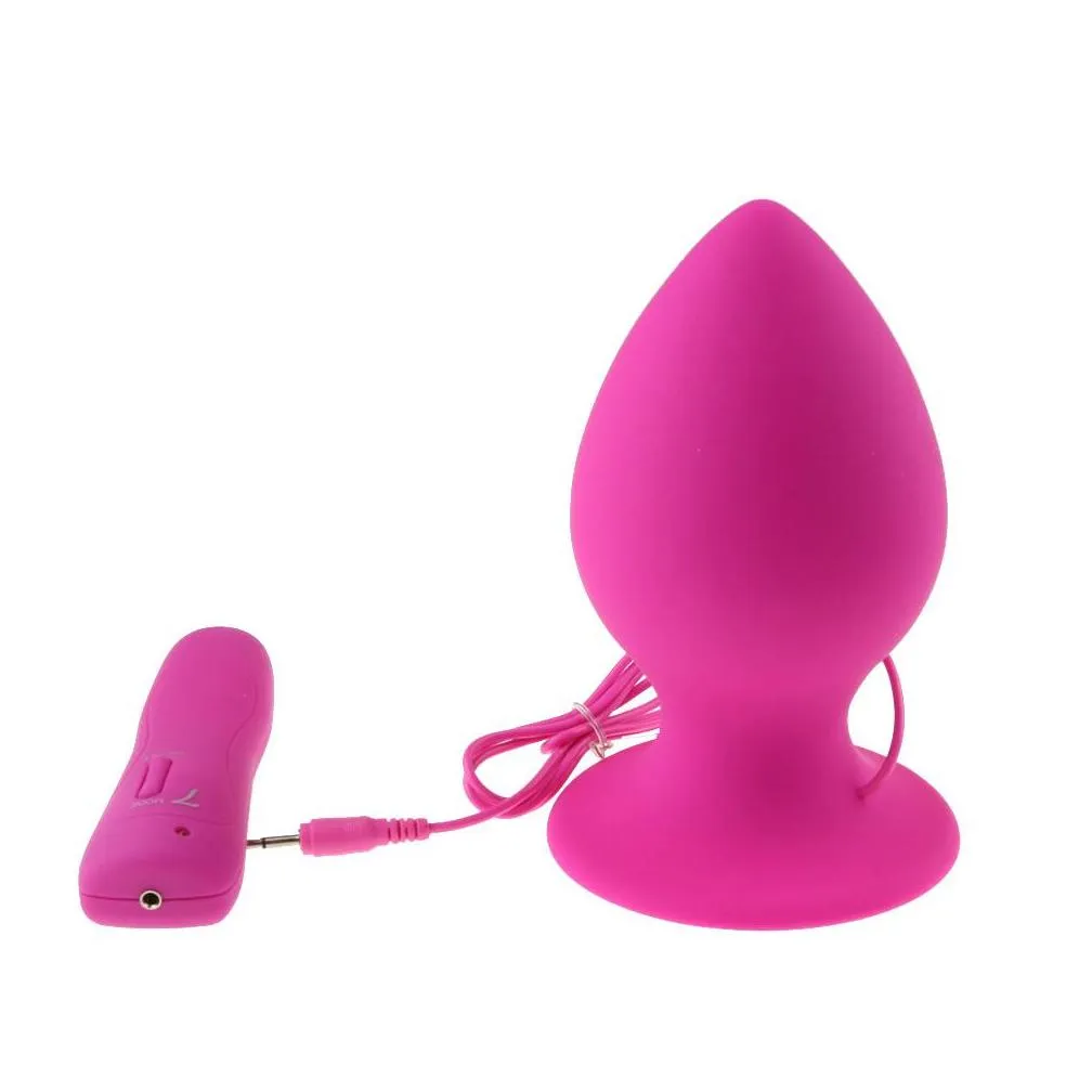 Butt Plugs Anal Sex Super Big Size 7 Mode Vibrating Silicone Vibrator Huge Anal Plug Unisex Erotic Toys