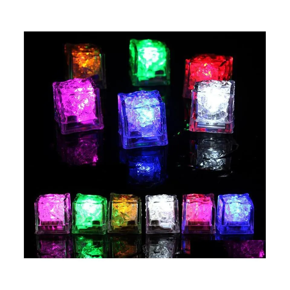 Party Decoratie Led Ice Cubes Gloeiende Ball Flash Light Luminous Neon Wedding Festival Kerst Bar Wine Glass Supplies Drop DhEK4