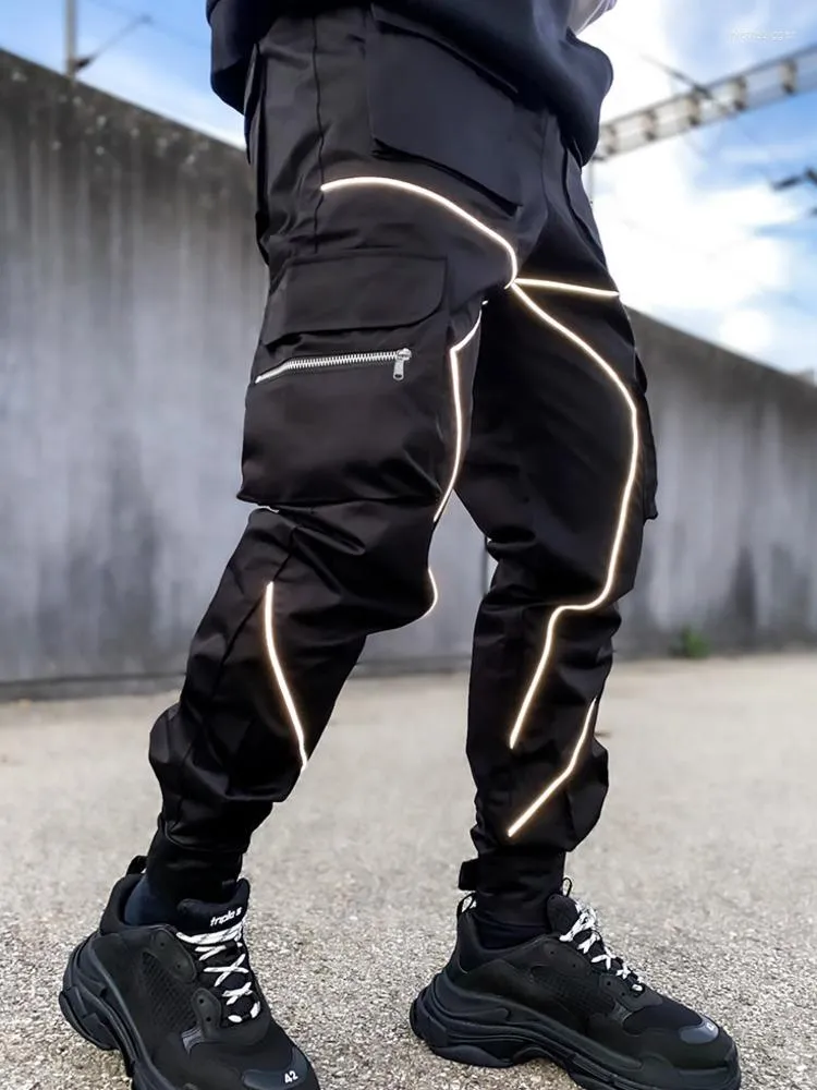 Men's Pants 2023 SBIP Solid Tops Stitched Pocket Cargo Men's Dark High Street Streetwear Autumn Loose Trend Techwear Male Darkwear