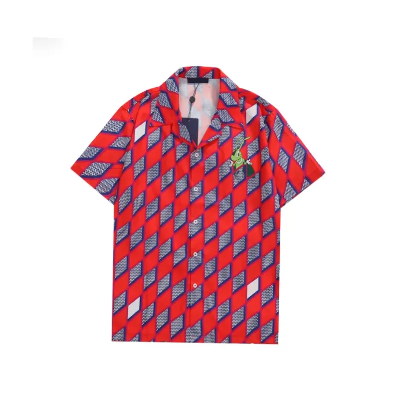 Camisas de designer de luxo letra de tigre masculina camisa de boliche de seda casual Men Slim Fit Sleeve Dress Camisa M-3xl 789789