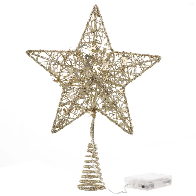 Dekoracje świąteczne Tree Topper Star LightedDecorationinside Ozdlaki Dekorowanie drzewa LED Treetop String Light Toppers