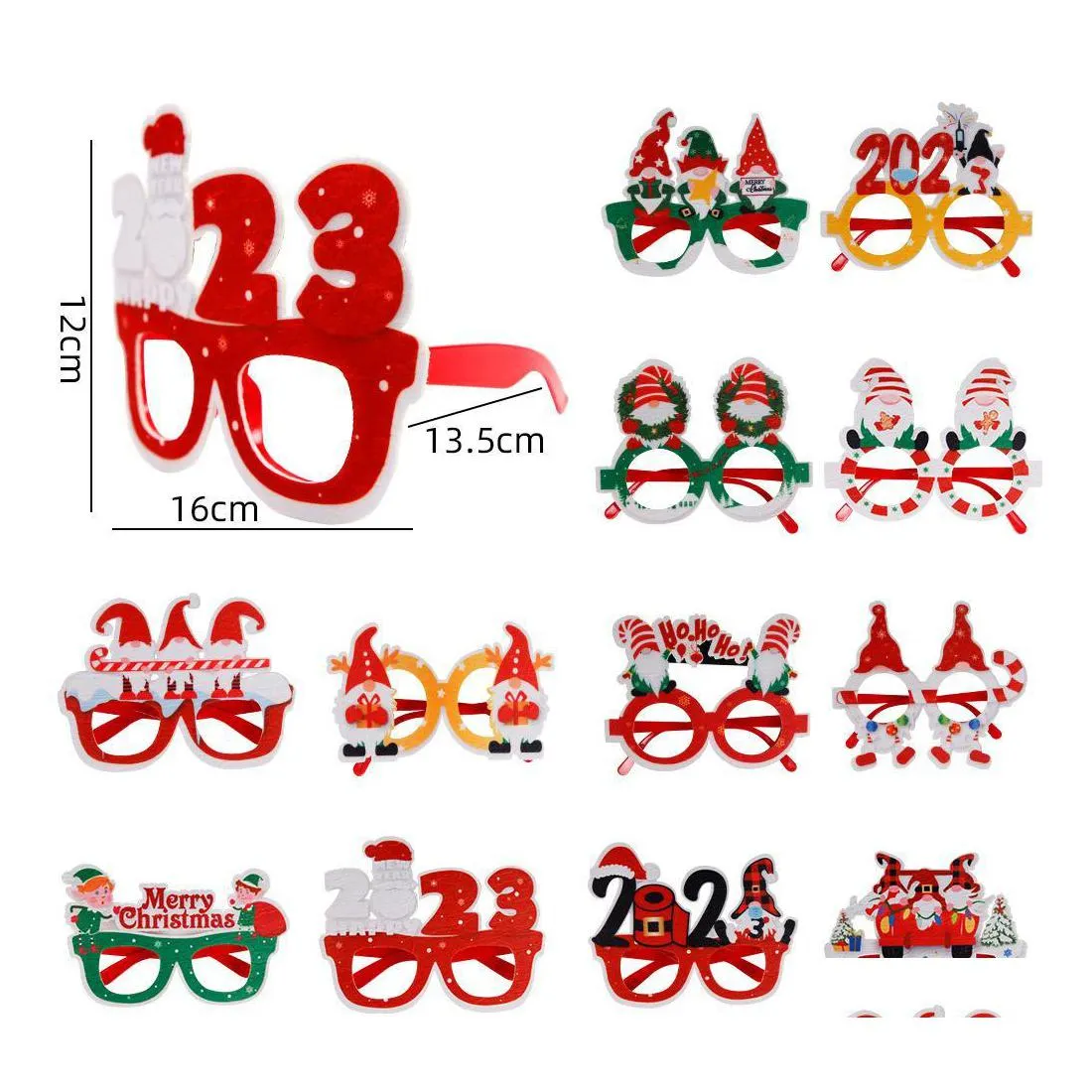 Party Favor 2023 Noël Lunettes Cadre Décorations P O Props Bonhomme De Neige Elk Cadeaux Enfants Adt Happy Hour Drop Delivery Maison Jardin Festi Dhomu