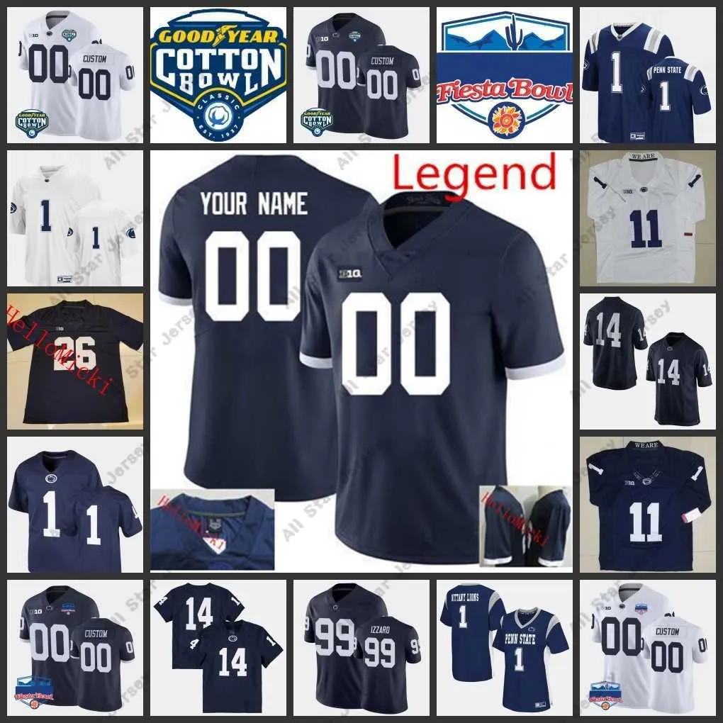 American College Football Wear 2022 NCAA Custom Penn State Nittany Lions Maillot de football cousu 7 Jaylen Reed 40 Jesse Luketa 70 Juice Scruggs 46 Nick Tarburton 21 T