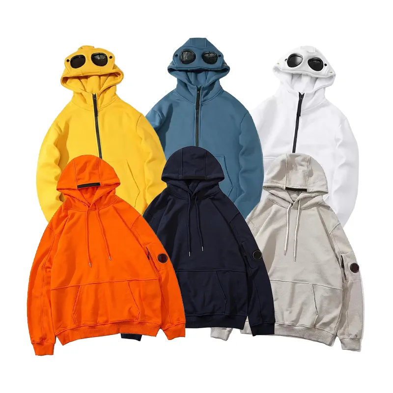 Two Googles CP Mens Hoodie Marke Hood Casual Long Sleeve Jumpers Designer Company Round Lens Top Sweatshirt Herren Fleece Luxus Pullover FELPA Mantelgröße M-2xl