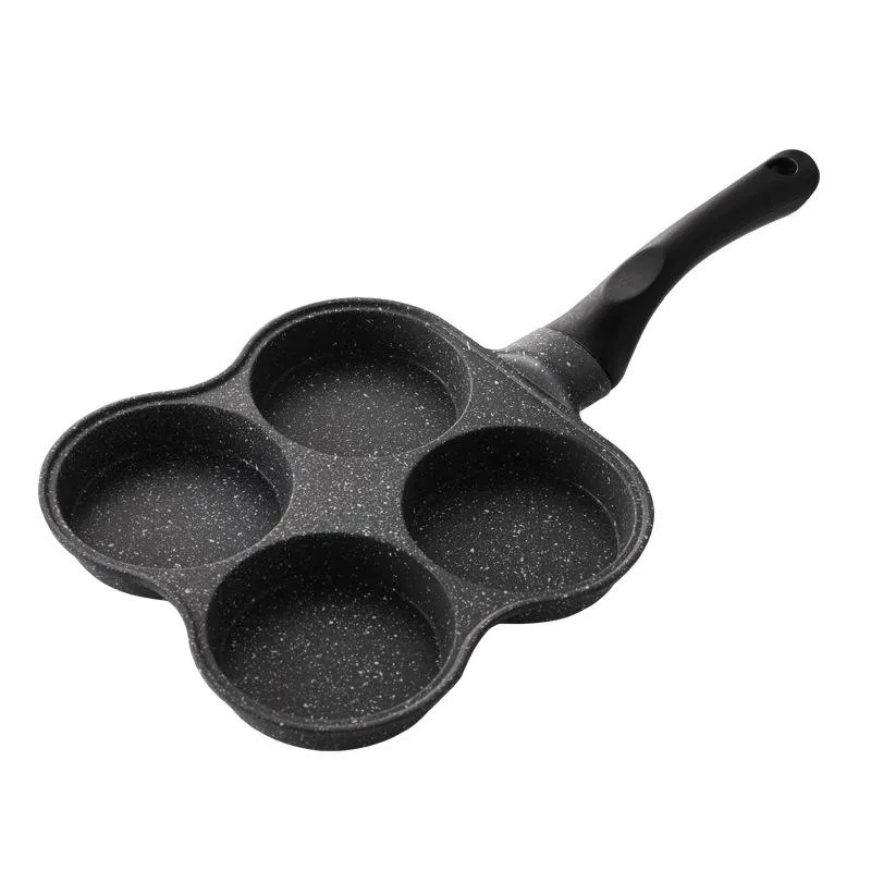 Pans 4 Hole Frying Pot Thickened Omelet Pan Non-Stick Egg Pancake Steak Cooking Ham Breakfast Maker