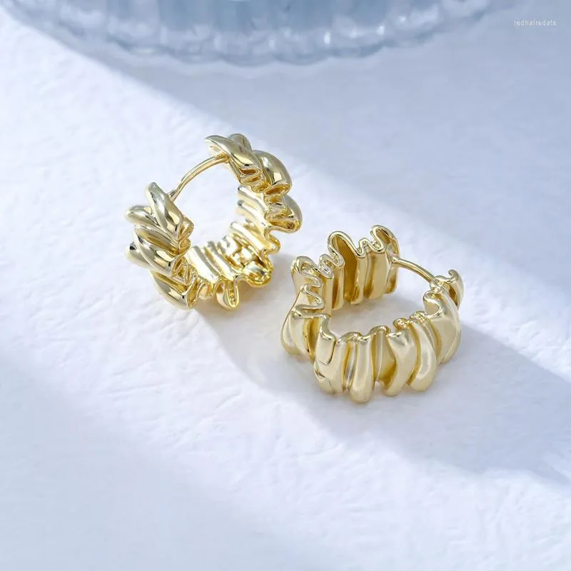 Hoop Earrings The Style Of Simple Color Creative Smooth Surface With Irregular Twisted Feminine Fashion Ethos Jewelry Accessorie