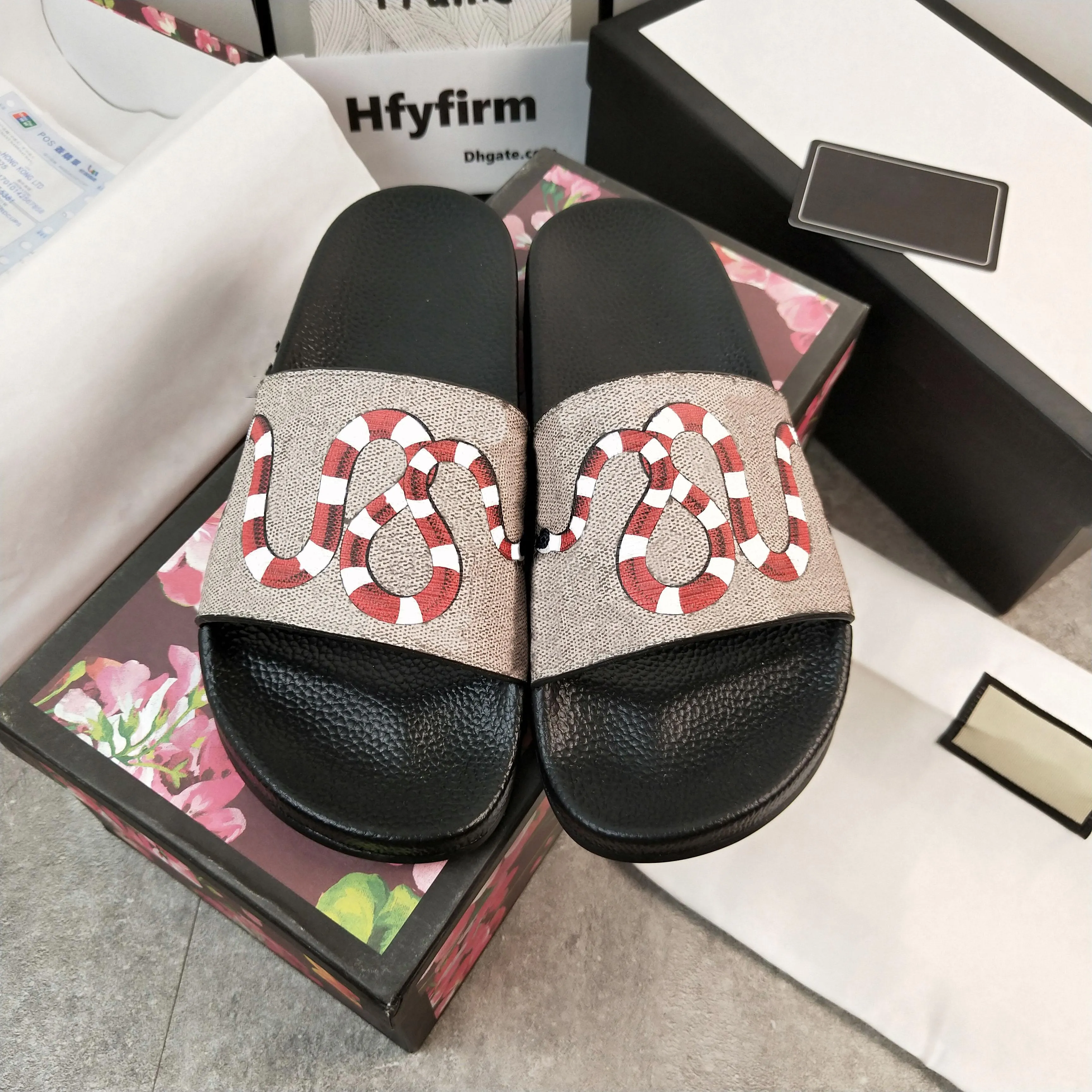 Gucci flip flops snake hotsell