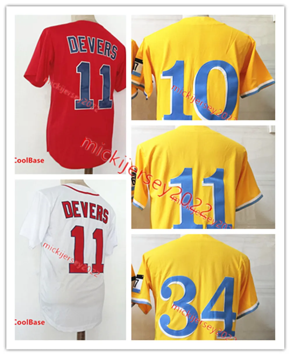 Le baseball universitaire porte un maillot de baseball Rafael Devers pour hommes cousu 10 Trevor Story 34 maillots David Ortiz