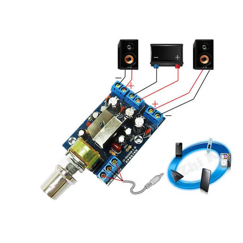 Mini TEA2025B Audio Amplifier Board 2.0 Channel 3W add 3W with Volume Control Stereo Sound Module For PC Laptop Speakers