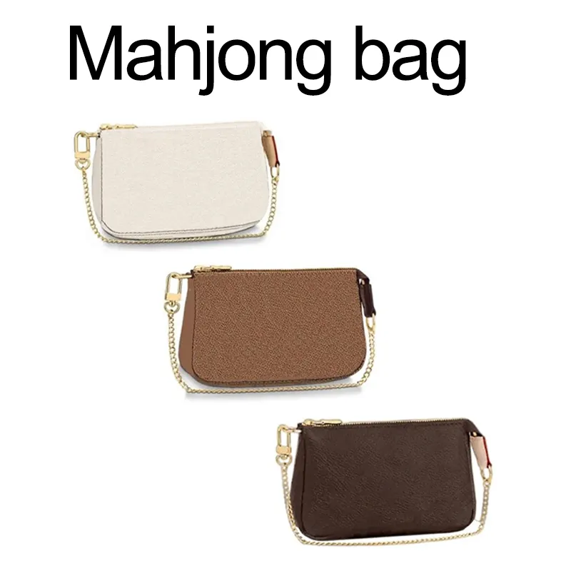 M58009 Mini Pochette Accessoires ikonik moda 7a kadın tuval torbası akşam debriyajı zippy zincir cüzdan cüzdan çantası telefon sling çantası 51980