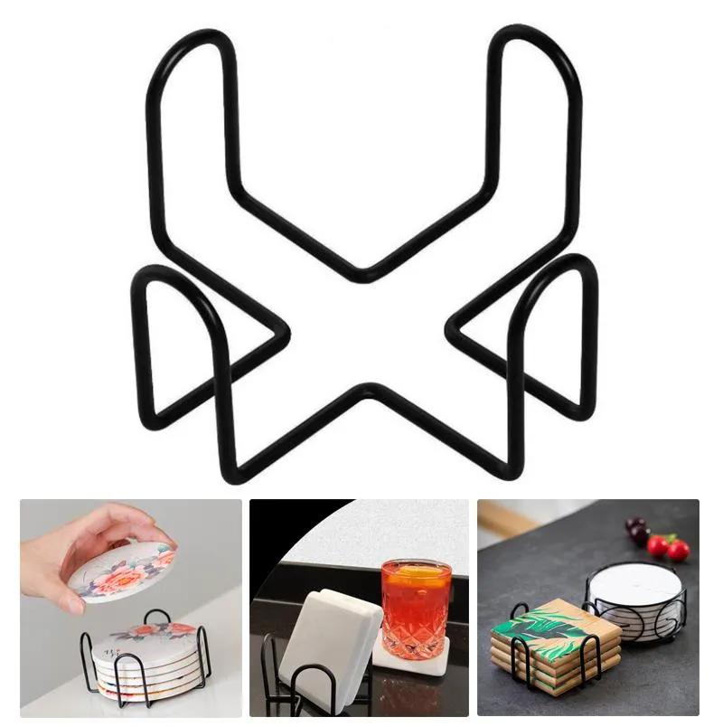 Table Mats Pads Holder Heat Resistant Silicone Placemat Organizer for Kitchen Coffee Mug Tea Cup Mat Storage Rack Grey