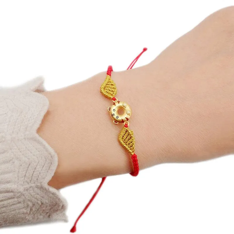 Pulseras Otra llegada Cuerda roja para mujeres Hombres Joyería Ajustable Lindo Zodíaco Tigre Pulsera Hombre 2023 Año Accesorios de la suerte Regalo