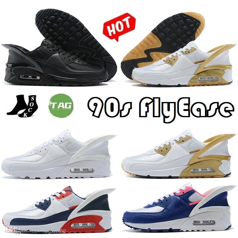 men women FlyEase Running Athletic Shoes deep royal triple white gold USA online store ease for gym training Sneakers sportswear mens womens max trainers mens 36-45