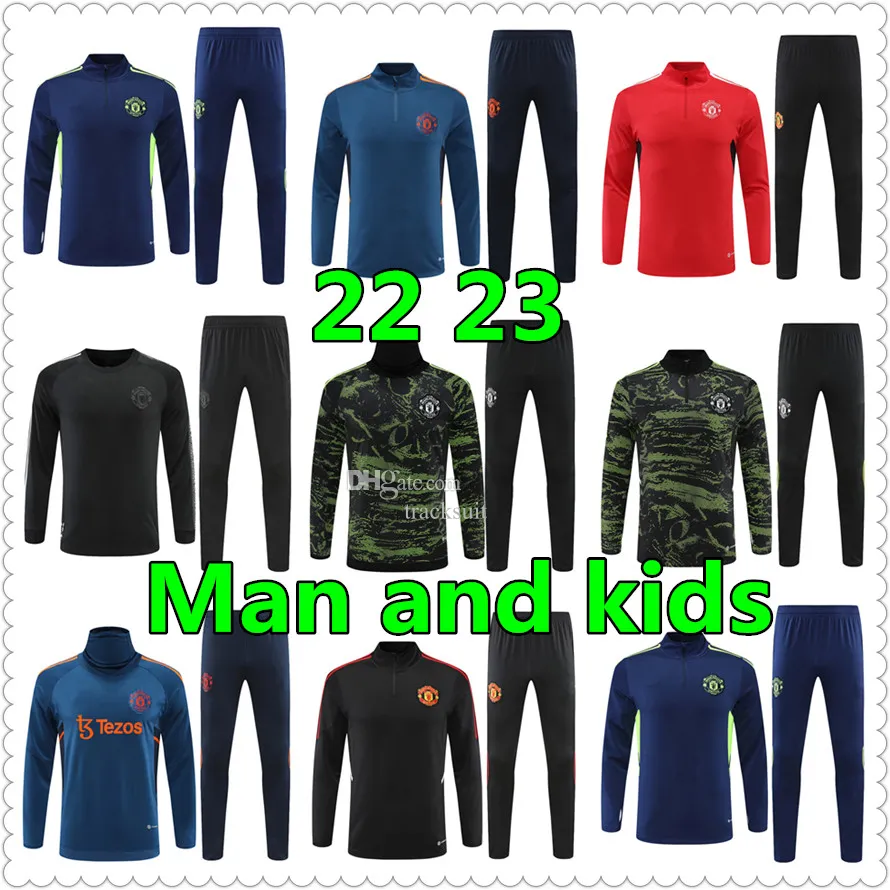 2022 2023 KIDS and adult tracksuit training suit 22 23 BOYS football half zipper jacket sportswear foot jogging