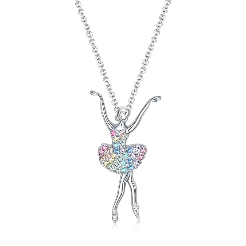 Pendentif Colliers Ballerine Ballet Danseur Danse Fille Coloré Tutu Collier Bijoux Colar Feminino