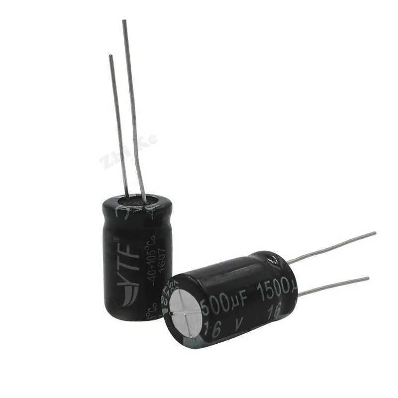 10pcs/lot 1500UF 16V 10X20 고 잔물결 전류 저임금 16V1500UF 알루미늄 전해 커패시터 10*20mm