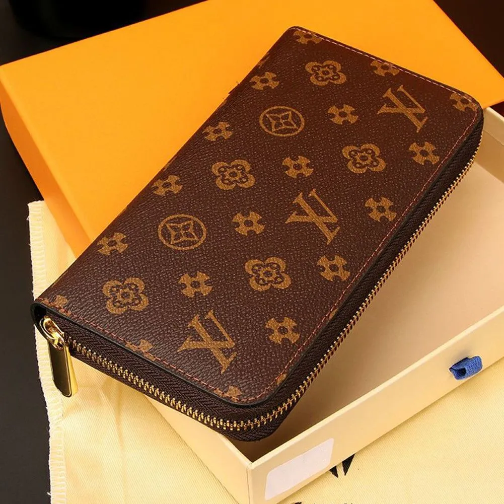 Original High Qualitys Designers Wallets Fashion Women Wallet Genuine Leather Wallet Single Zipper Lady Ladies Long Classical Coin Purse With Box 60017