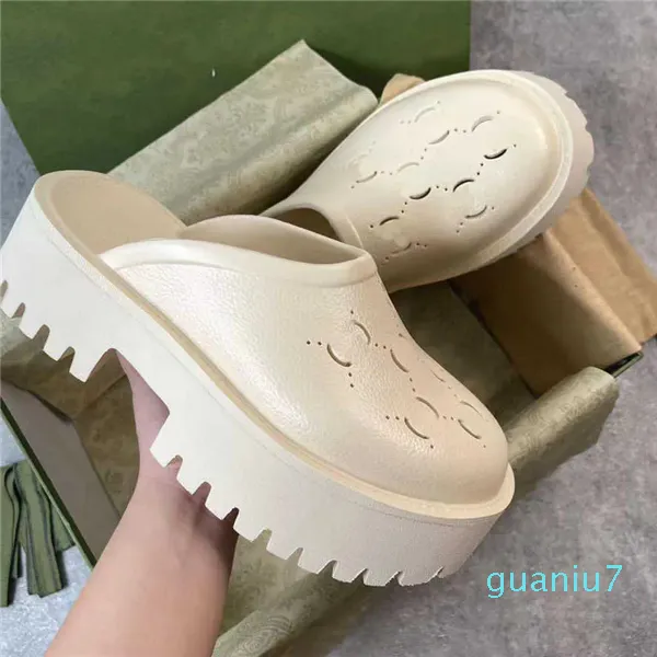 Designer tofflor kvinnor plattform perforerade g sandaler skor skum sandal strand glider kvinna toffel 0012