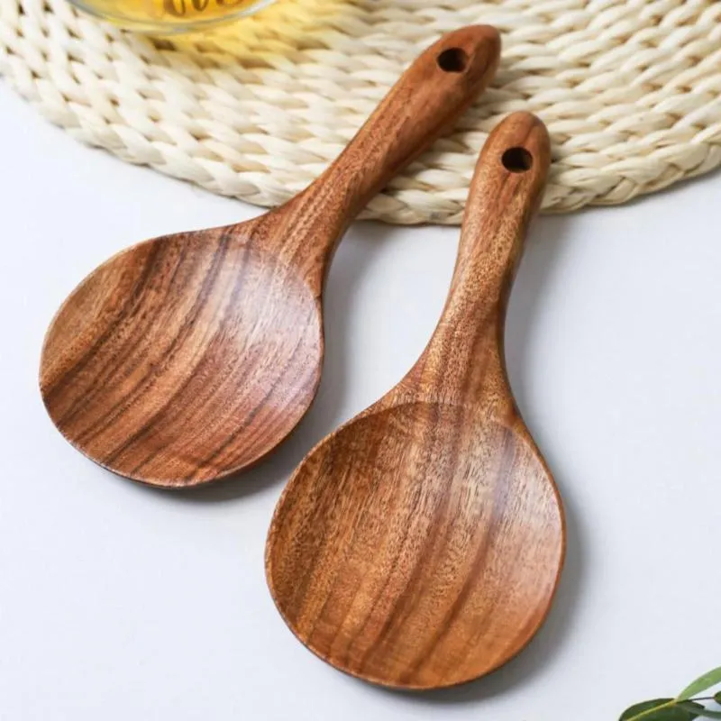 Spoons Wood Rice Spoon Paddle Scoop Wooden Kitchen Ladle Tablespoon Big Serving Utensils Tableware