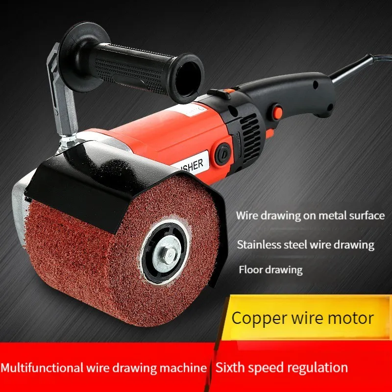 1400W Electric Stainless Steel Wire Drawing Machine Adjustable Speed Mirror Polisher Metal Polishing With Grinding