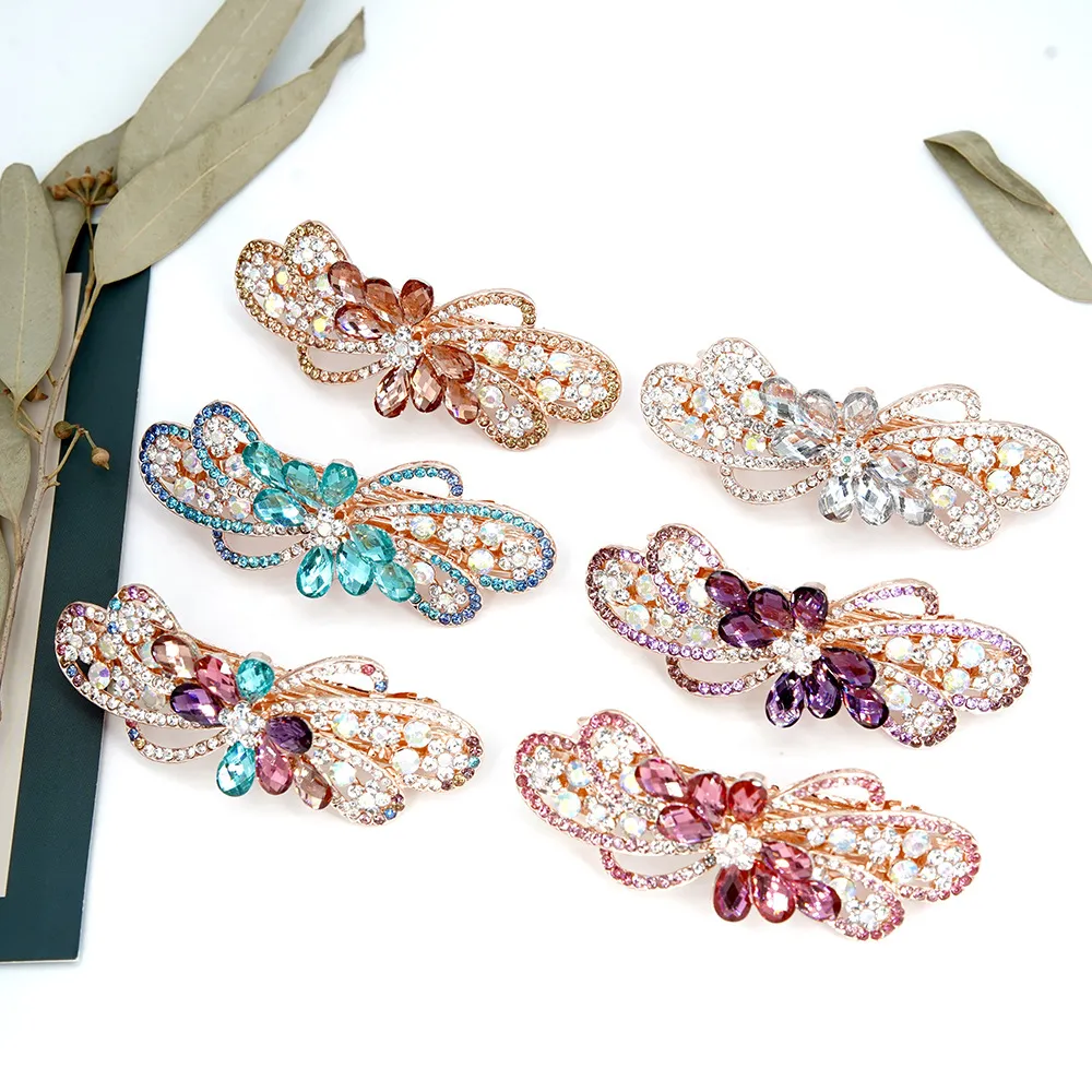 Elegant Imitation Crystal Hairpin Ribbon Clip with Rhinestone Elegant Imitation Crystal Hairpin Ribbon Clip with Rhinestone