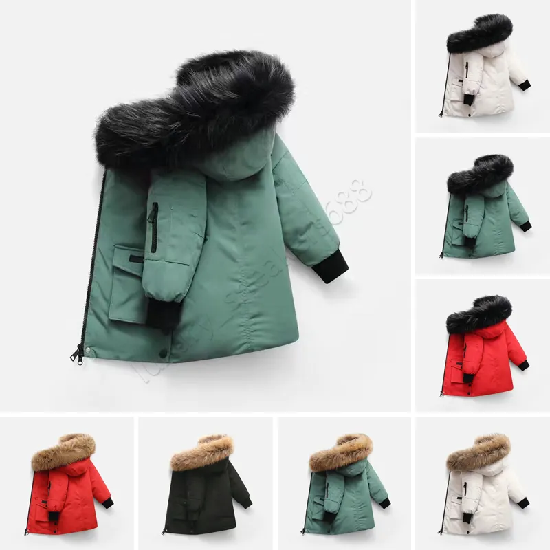 Winter Kids Down Coat Jacket Boy Girl Baby Outerwear Warm Greatcoat Jackets Sportswear Outdoor Classic Wrap 5 Colors 100-150 Designer