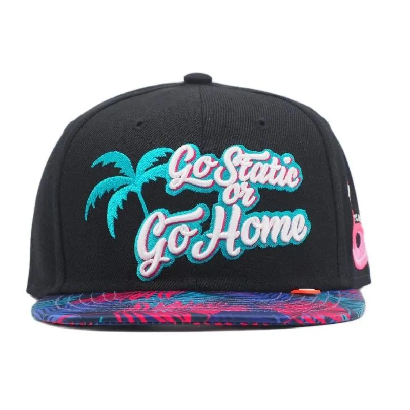 Bola Caps Nifty Snapback Cap Go Static ou Home Flat Bill Floral Imprimir Chapéu de Beisebol Adulto e Crianças Tamanho Alemão Carro Tuning Inspirado Marca