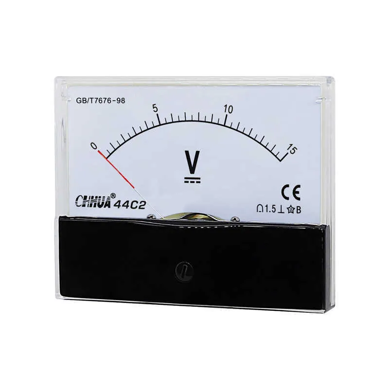 CHHUA 44C2 DC 아날로그 볼륨 패널 미터 볼트 전압 측정 도구 1V2V3V5V10V15V20V30V50V10V150V250V300V450V500V