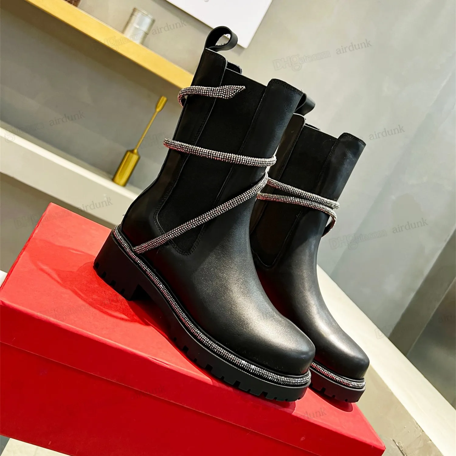 ミドルブーツ RENE CAOVILLA Women Boots C11852080C001V547 Black DHgate.com:Rene Caovilla Womens Black Crystal Ankle Boots