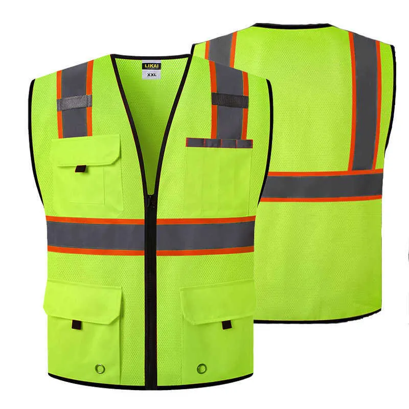 Wholesale Industrial Reflective Safety Vest Two Tone Mesh Safety Vest