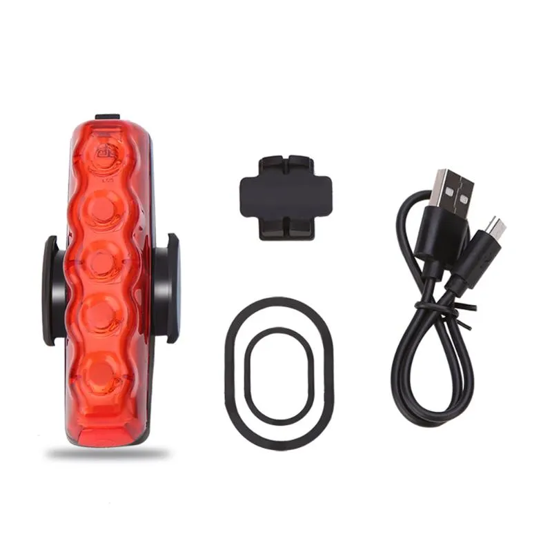 Luci per bici Fanale posteriore per bicicletta Ricarica USB impermeabile Accessori per attrezzature per la guida notturna ad alta luminosità