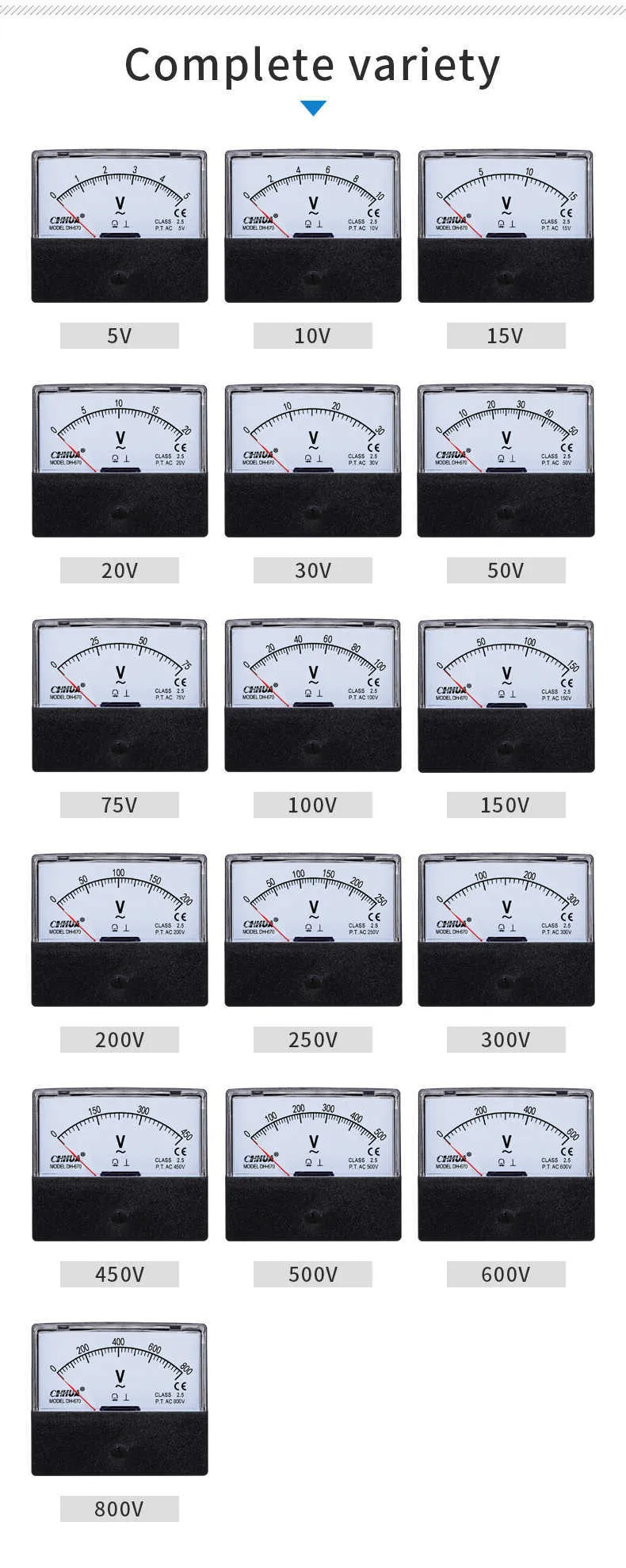 Wholesale DH 670 Analog Volt Meter Gauge For Circuit Testing AC Panel