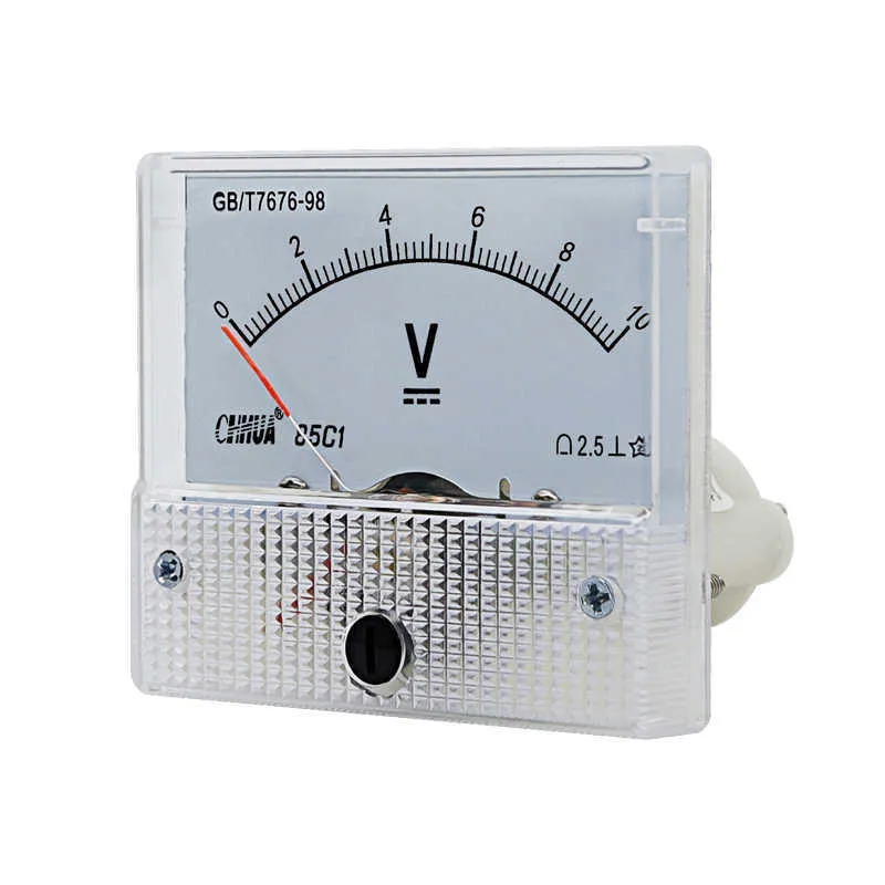 85C1 ANLOG Voltmeter Gauge DC Volt Meter 1V2V3V5V10V15V20V30V40V5V100V150V200V250V300V400V450V500V -spänningspanel