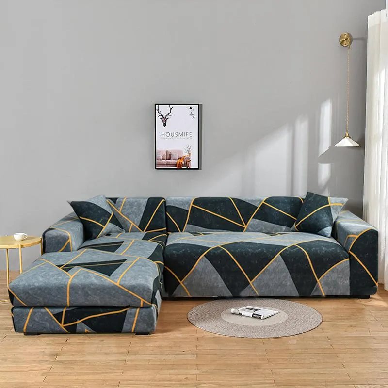 Chair Covers Geometric Elastic Sofa For Living Room Needs Order 2 Pieces Cover If L-style Sectional Corner Capa De