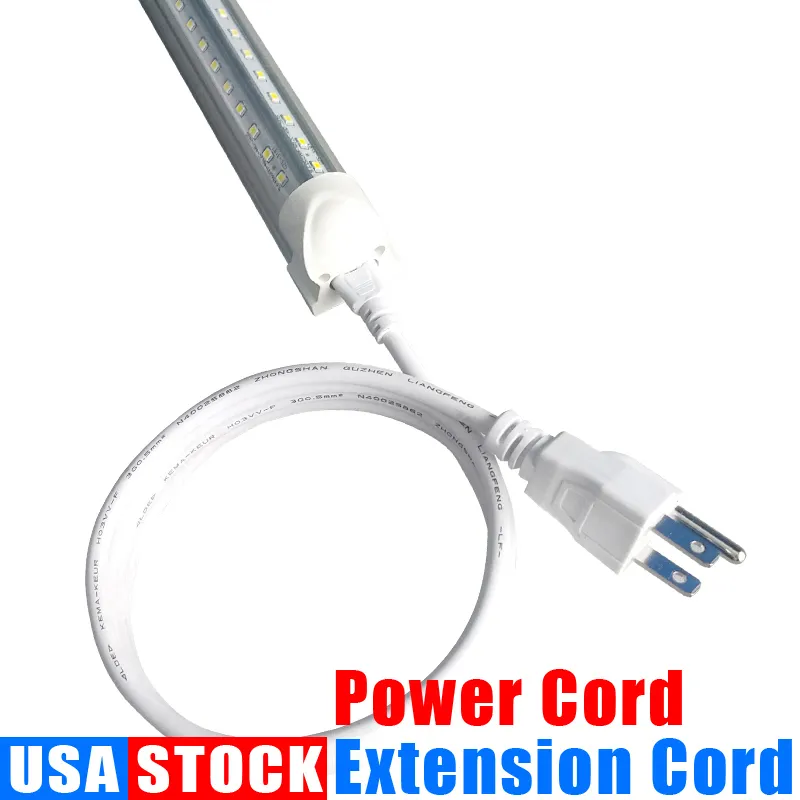 Chave de cabo de extens￣o para tubos de LED T8 T5 cabos de alimenta￧￣o com plugue dos EUA Luzes de tubo integrado 1 p￩s 2 p￩s 3,3 p￩s 4 p￩s 5 p￩s 6 p￩s 6,6 p￩s 100pcs/lote Crestech