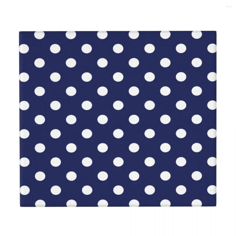 Table Mats Drying Mat Navy Blue Polka Dots Heat Insulation Holder Dish Cup Draining Pad Kitchenware