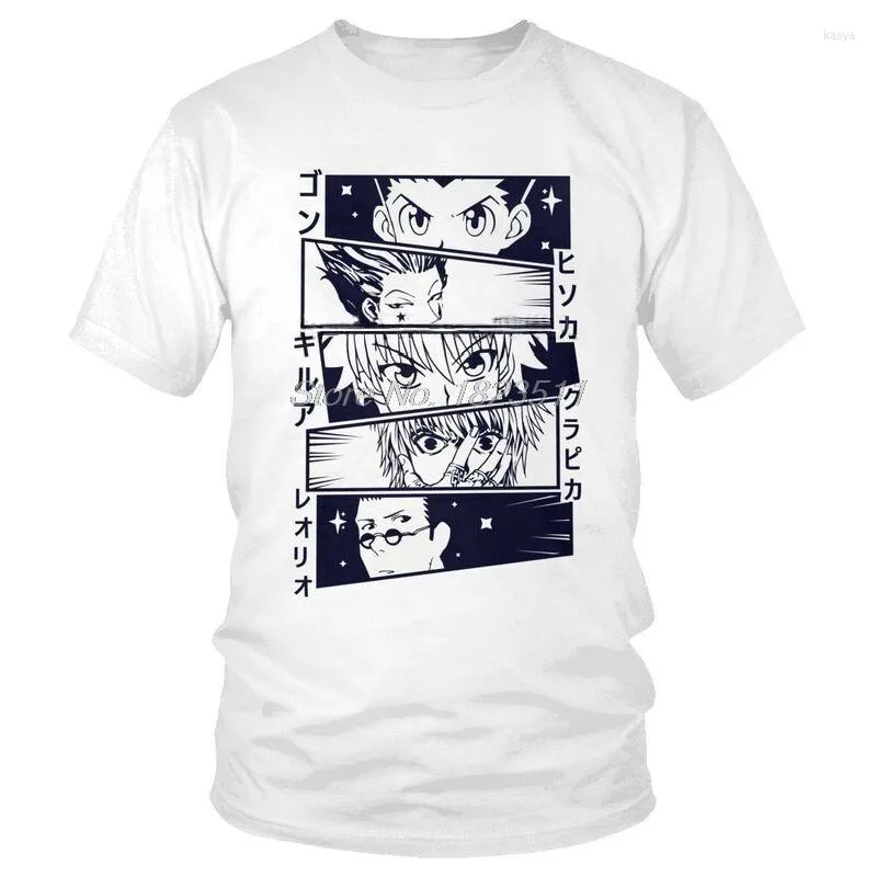 Herr t shirts x skjorta män bomull t-shirt korta ärm karaktärer kurapika gon killua leorio hisoka manga älskare tees topps