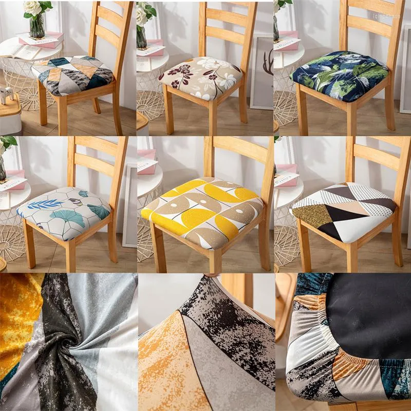 Housses de chaise 1 pièces couverture imprimée housse de siège extensible housses de protection élastique sans bras pour la cuisine à manger à la maison