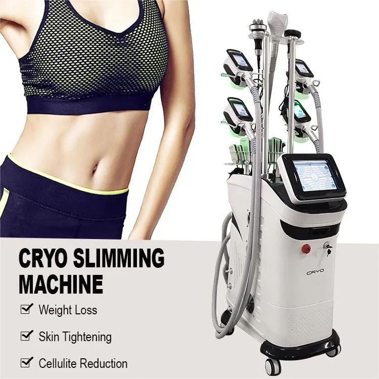 Cryo 360 ° Cryolipolysis Fat Freeze Slimming Machine 40K Ultrasonic Body Cavitation Cool Sculpting Lipo Laser Cryo Freezing Weight Loss Beauty Equipment Salon Usy Use